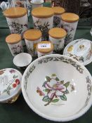 12 No Portmeirion "The Botanic Garden" and 2no Royal Worcester covered dishes. Est 30-40