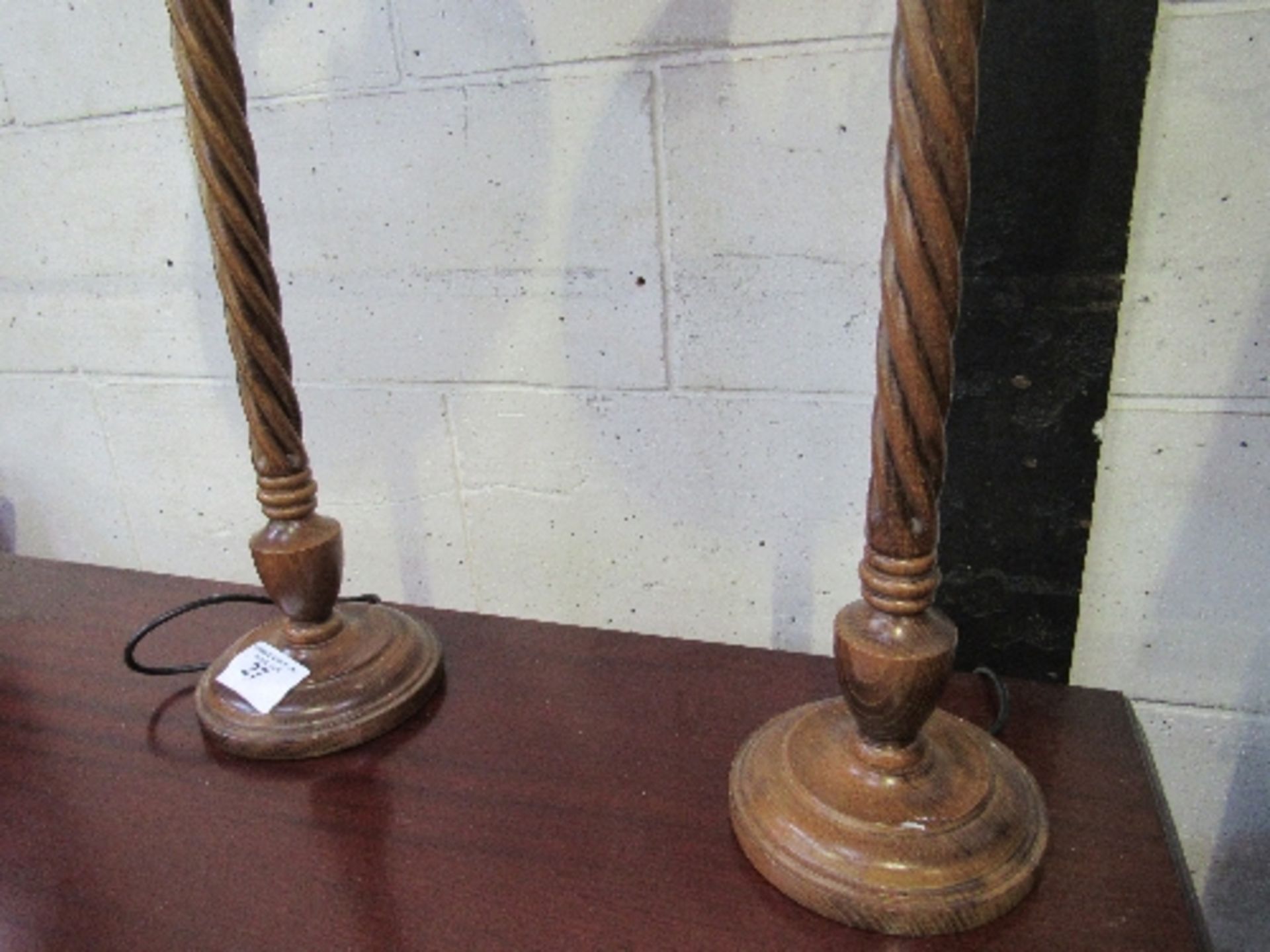 A pair of twisted bine tall candlesticks, height 66cms. Estimate £30-40 - Image 4 of 4