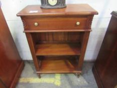 Small mahogany open bookcase with drawer above, 66 x 30 x 96cms. Estimate £20-40