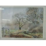 2 framed & glazed watercolours of rural scene, signed J Francis Dowden. Estimate £10-20