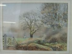 2 framed & glazed watercolours of rural scene, signed J Francis Dowden. Estimate £10-20