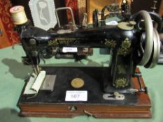 Wheeler and Wilson D-9 sewing machine. Est £20-40 plus VAT on the hammer price