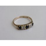 9ct gold, diamond & black stone ring, size U, weight 2.5gms. Estimate £40-50