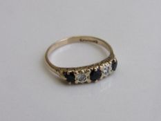 9ct gold, diamond & black stone ring, size U, weight 2.5gms. Estimate £40-50