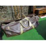 Cricket set: Vintage leather bag, by Joyson & Holland containing a large qty of vintage equipment: