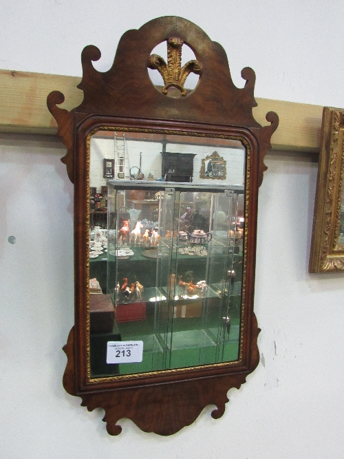 Mahogany Chippendale-style wall mirror. Estimate £20-30