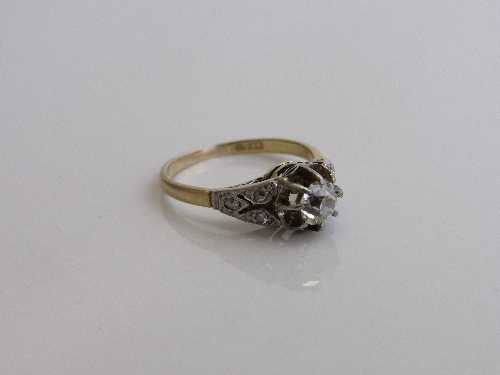 18ct gold & platinum old cut diamond ring, approx 0.5 carat of diamonds, size M, weight 2.7gms. - Image 2 of 4