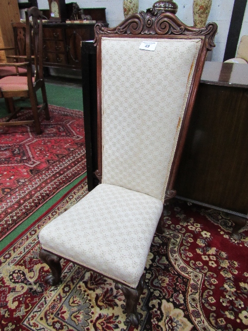 Victorian mahogany framed upholstered prie-dieu. Estimate £30-50