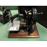 1872 Willcox and Gibbs sewing machine. Est £20-40 plus VAT on the hammer price