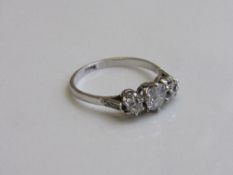18ct white gold & diamond ring with centre diamond approx 1ct, weight 2.7gms, size Q. Estimate £