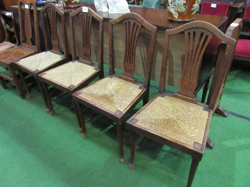 4 oak Chippendale style string seat dining chairs. Estimate £40-50 - Image 2 of 3