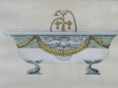 2 framed & glazed prints of ornate baths. Estimate £10-20