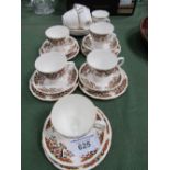 Colclough part tea set and Royal Grafton 4 cups and saucers. Est 10-20