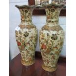 Pair of large Chinese Satsuma vases with marks to base, height 59cms. Estimate £30-50