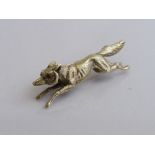 9ct gold fox brooch with ruby eyes, overall length 3.7cms. Estimate £270-290