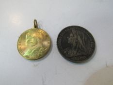 1896 silver crown, George V Coronation medal. Est 20-30