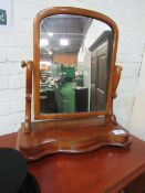 Mahogany framed toilet mirror on stand, height 68cms. Estimate £20-30