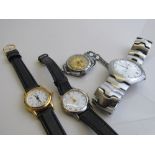 3no quartz wrist watches and another wrist watch. Est £10-20