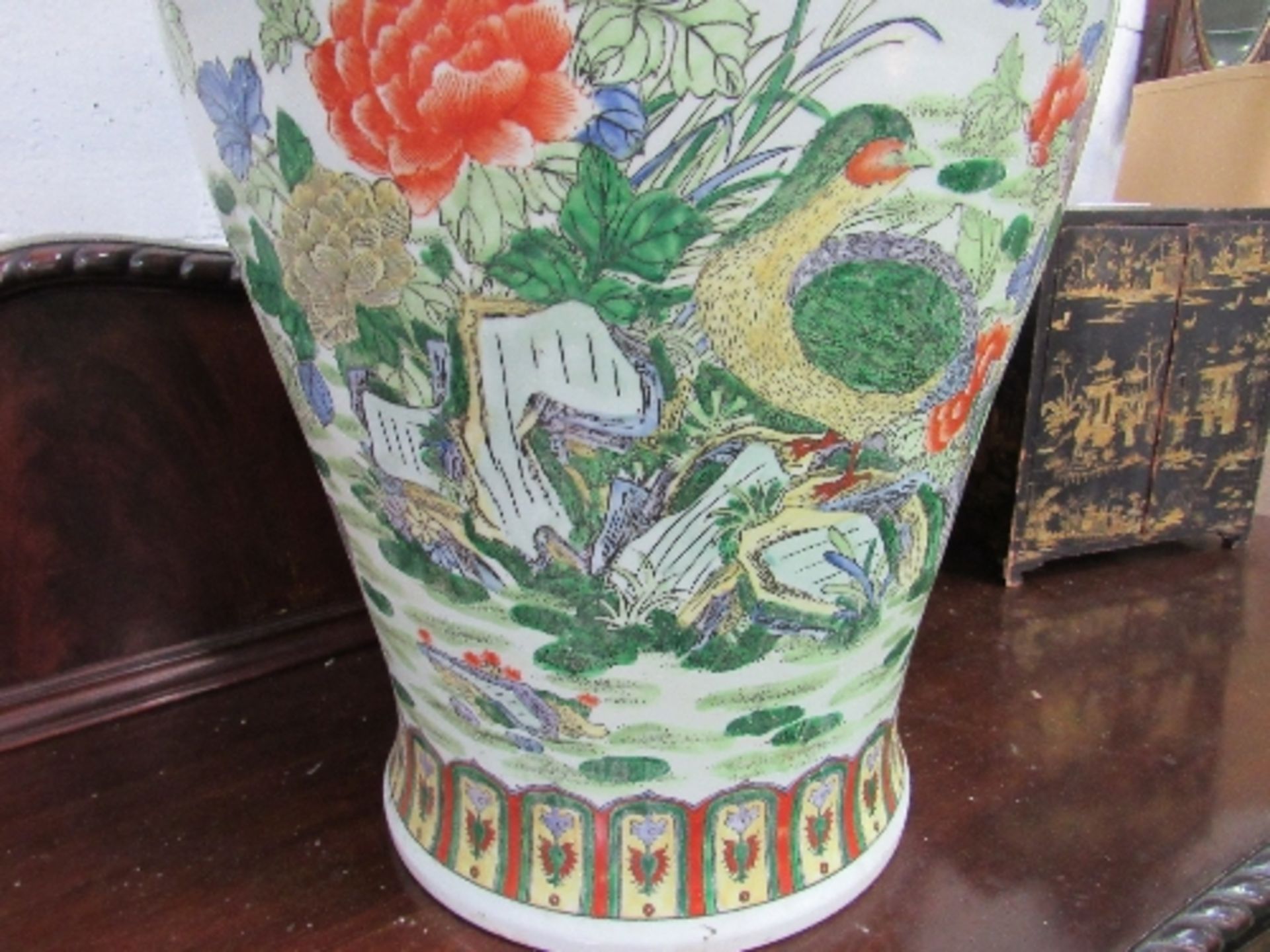 Large oriental, early 20th century, vase converted to a seat, height 66cms. Estimate £40-60 - Image 2 of 3