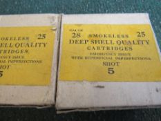 Approx 125 (5 boxes) paper cased 28 bore Eley 5 shot cartridges
