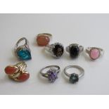 8 various fashion rings. Estimate £20-30