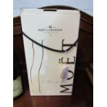 Bottle of vintage Moet et Chandon champagne in twin set gift box. Estimate £30-50