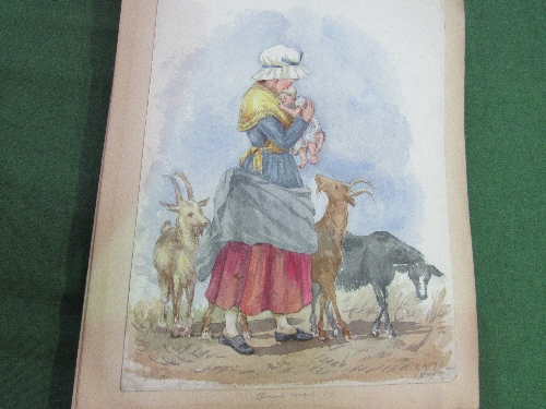 An album containing approx 78 watercolours including animals, flowers, landscapes, some dated late - Image 5 of 13