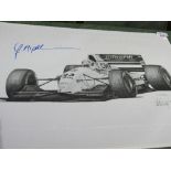 10 Peter Ratcliffe 'Legends in Time' prints of F1 & GT cars, signed Alan Stammers of various