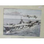 Framed & glazed photograph 'Dawn of Victory' signed by members of 846 Squadron, The Falklands; '
