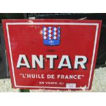 Antar 'L'Huile De France' enamel sign, 45 x 55cms. Estimate £50-80