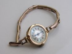 Rolled gold lady's wrist watch. Estimate £25-35