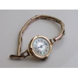 Rolled gold lady's wrist watch. Estimate £25-35