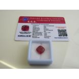 Cushion cut red ruby, weight 6.90ct. Est £40-50