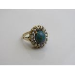 9ct gold, seed pearl & opal ring, size N 1/2, weight 5.5gms. Estimate £300-350