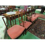 2 Chippendale-style open armchairs & 2 rail back dining chairs. Estimate £20-40