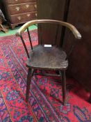 Oak child's high chair, height 72cms. Estimate £10-15