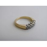 Hallmarked 18ct gold and five diamond ring 0.75 carat, weight 4.6gms size N 1/2. Est £175-200