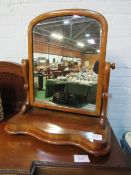 Mahogany framed toilet mirror on stand, height 68cms. Estimate £20-30
