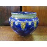 Royal Doulton blue glazed jardinière, height 19.5cms. Estimate £20-40