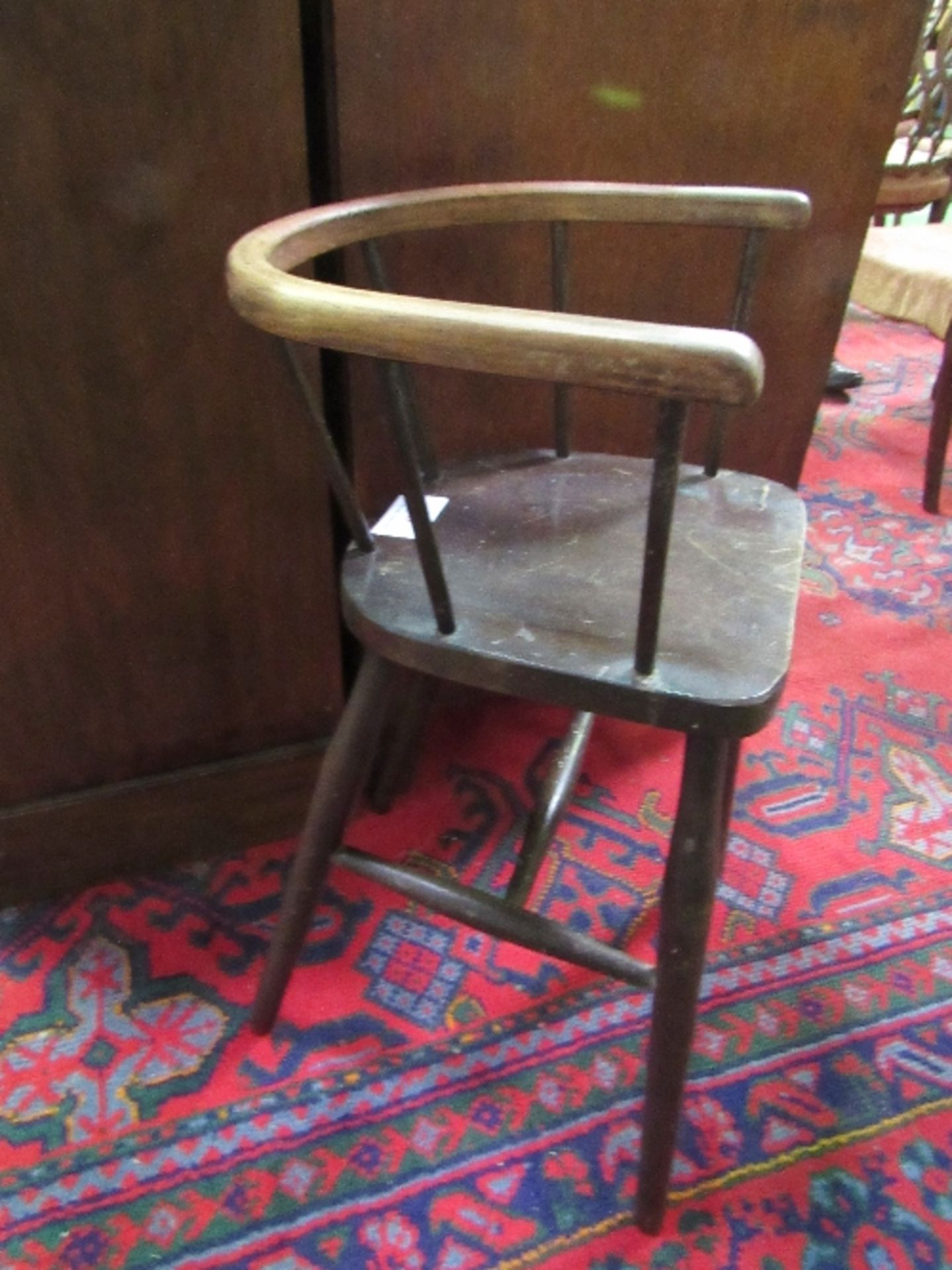 Oak child's high chair, height 72cms. Estimate £10-15 - Image 2 of 2