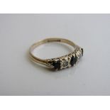 9ct gold diamond and black stone ring, weight 2.5gms size U. Est £30-40