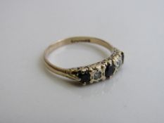 9ct gold diamond and black stone ring, weight 2.5gms size U. Est £30-40