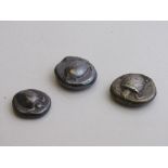 3 Aegina silver staters, circa 400BC. Turtle front, reverse incuse triangles. Estimate £150-200