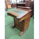 Small walnut Davenport, 4 drawers to side, 54 x 56 x 80cms. Estimate £50-80