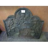 Cast iron fire back (cracked). Estimate £20-30