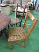 2 cane seat chairs together with another 2. Estimate £10-20