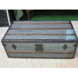 An extremely rare Louis Vuitton zinc and brass Explorer's 'Malle Cabine' cabin trunk with paper