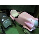 Child's Baghera pink pedal car. Estimate £20-40