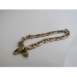 9ct gold chain link bracelet weight 17.7gms length 21cms. Est £180-200