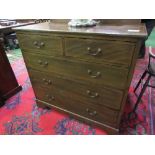 Mahogany with string inlay chest of 2 over 3 graduated drawers, on bracket feet, 107 x 49 x
